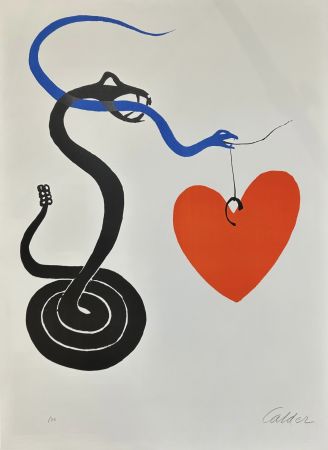 リトグラフ Calder - Le serpent au cœur