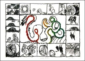 リトグラフ Alechinsky - Le serpent restauré 