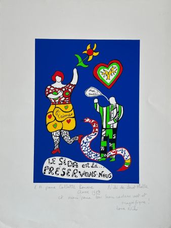 シルクスクリーン De Saint Phalle - Le Sida est là… préservons-nous 