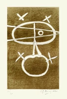リトグラフ Braque - Le signe