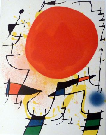 リトグラフ Miró - Le Soleil Rouge