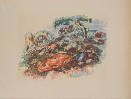 リトグラフ Renoir - Le sommeil dans le champ