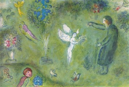 リトグラフ Chagall - Le Verger de Philetas