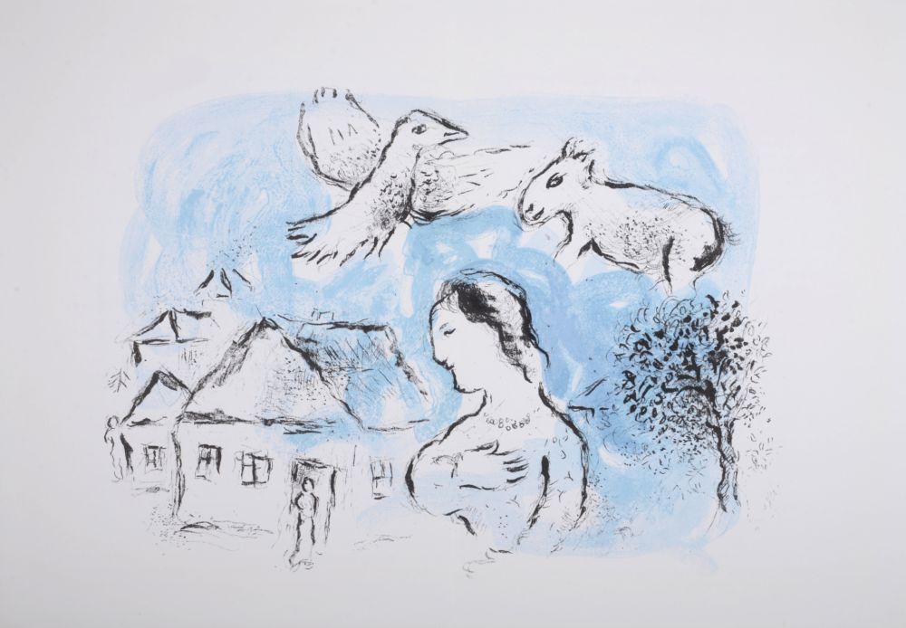 リトグラフ Chagall - Le Village, 1977