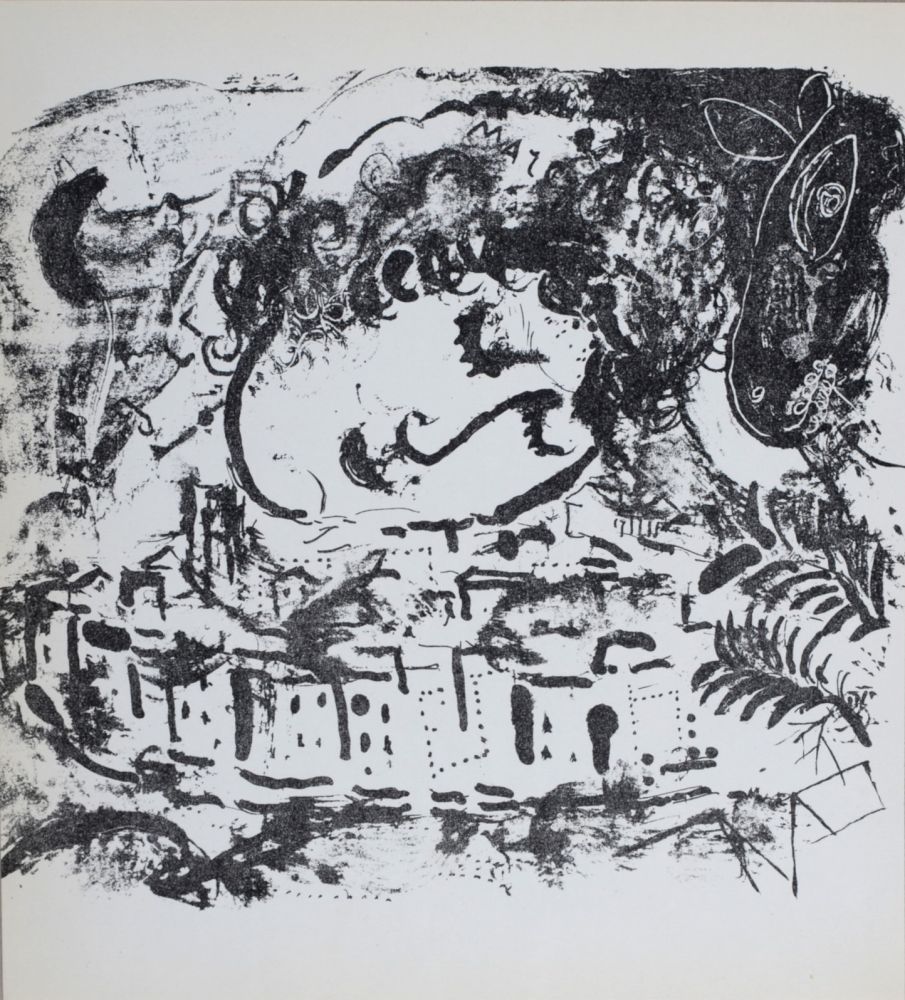 リトグラフ Chagall - Le Village, Auto-portrait