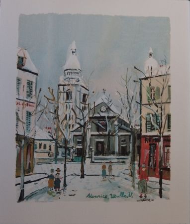 ステンシル Utrillo - Le Village inspire - Saint Pierre church in Montmartre