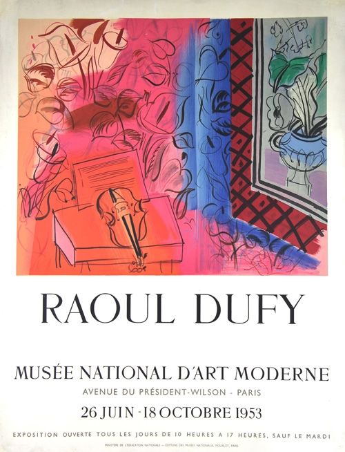 リトグラフ Dufy - Le Violon  Exposition  Mourlot