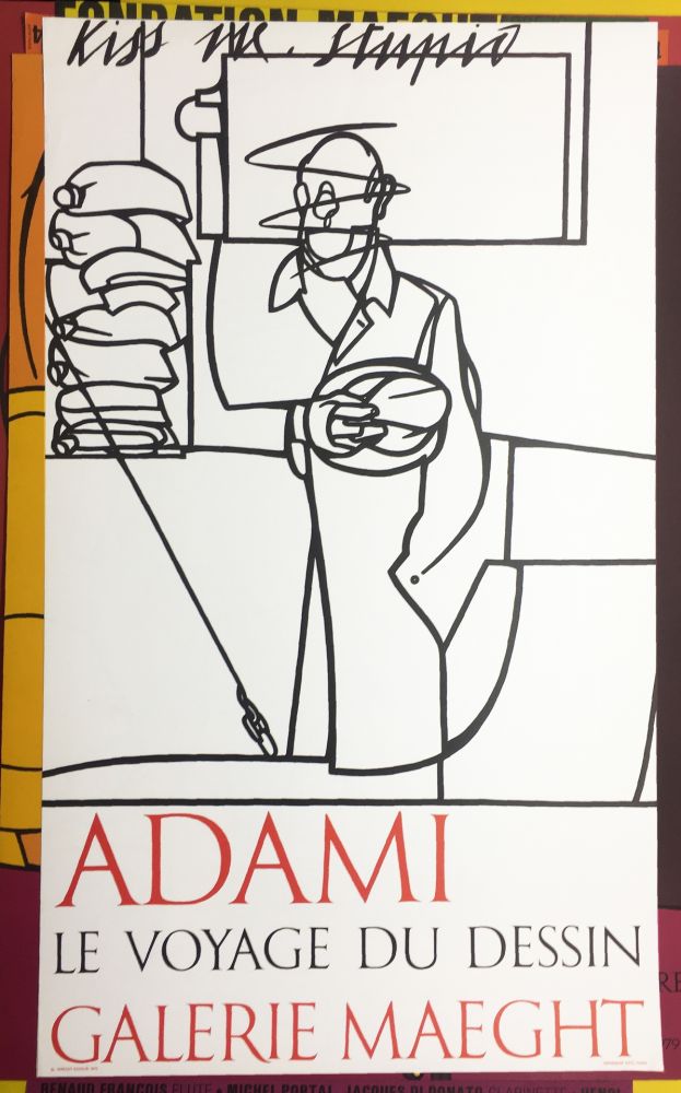 リトグラフ Adami - LE VOYAGE DU DESSIN. Adami 1975 (affiche originale).