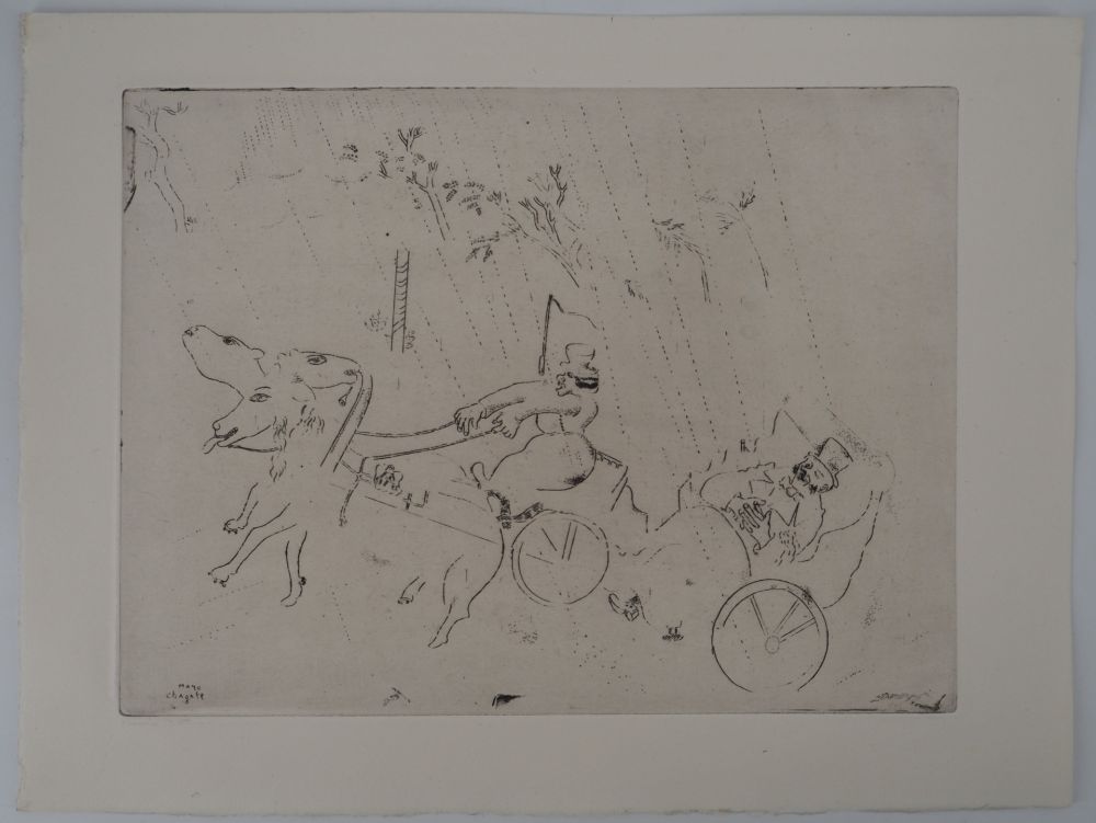 彫版 Chagall - Le voyage en calèche (En route vers Sobakévitch)