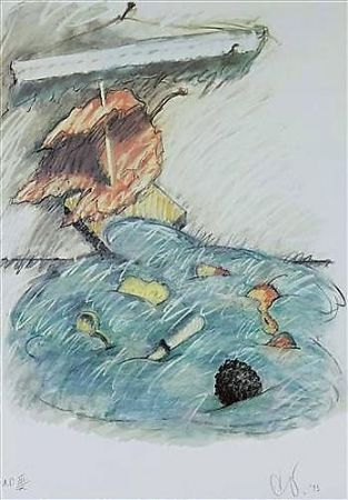 リトグラフ Oldenburg - Leaf Boat-Storm In The Studio