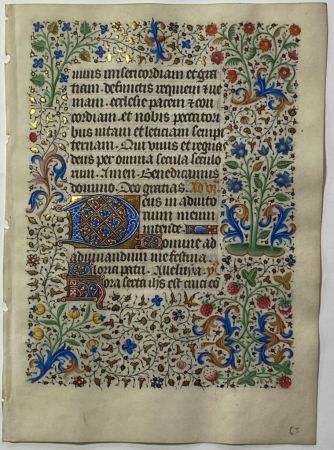 技術的なありません Dunois - Leaf from a Book of Hours, use of Rouen WITH STRAWBERRIES