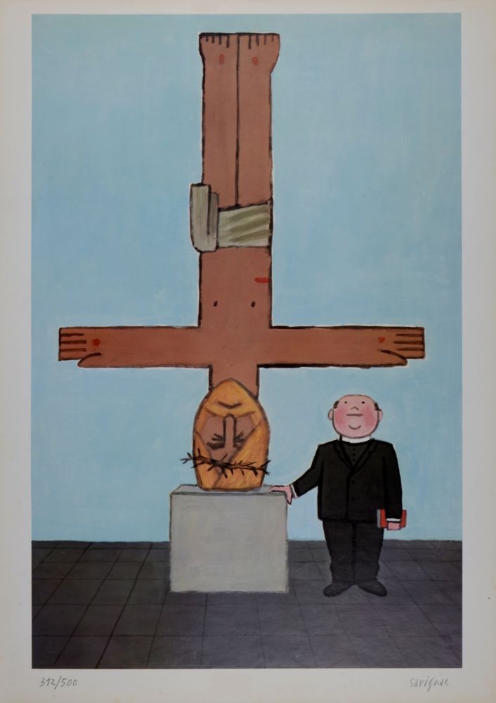 リトグラフ Savignac - L'Eglise, 1971