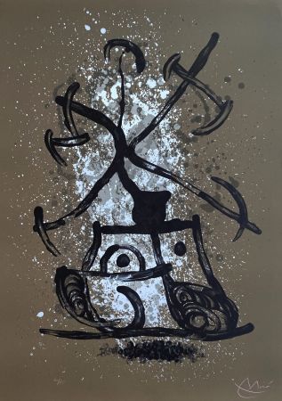 リトグラフ Miró - L'entraîneuse - brun