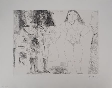 彫版 Picasso - Les 156, planche 126 : Degas chez les filles, la note
