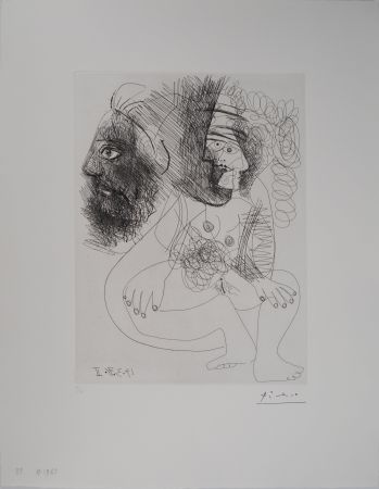 彫版 Picasso - Les 156, planche 88 : Portrait et nu cubiste
