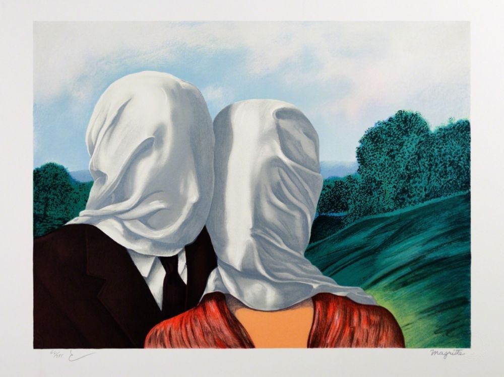 リトグラフ Magritte - Les Amants