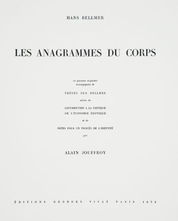 挿絵入り本 Bellmer - Les Anagrammes du corps