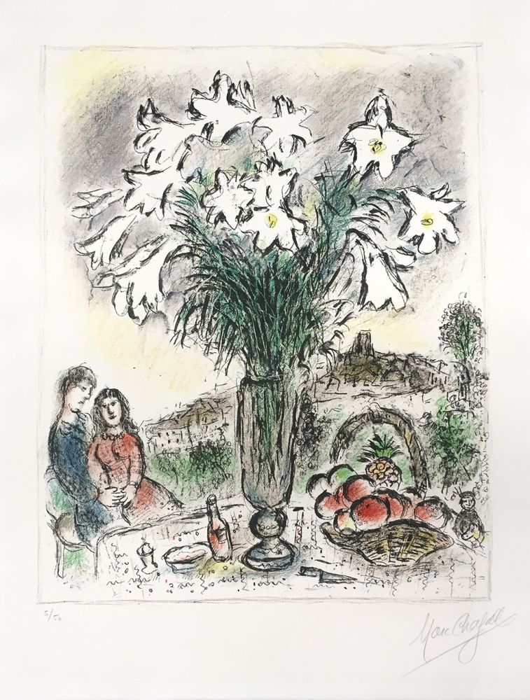 リトグラフ Chagall - Les Arums