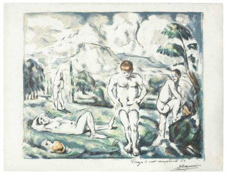リトグラフ Cezanne - Les baigneurs