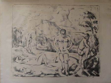 リトグラフ Cezanne - Les Baigneurs / The Bathers (Large plate)