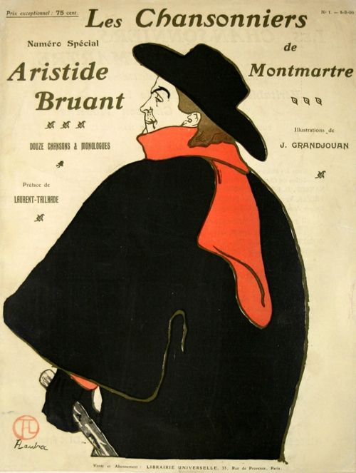リトグラフ Toulouse-Lautrec - Les Chansonniers  Aristide Bruant