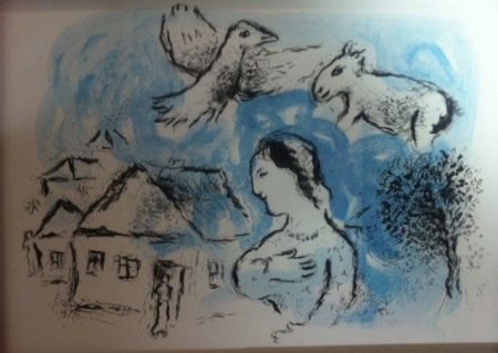 リトグラフ Chagall - Les chemins de l'amitié, le village
