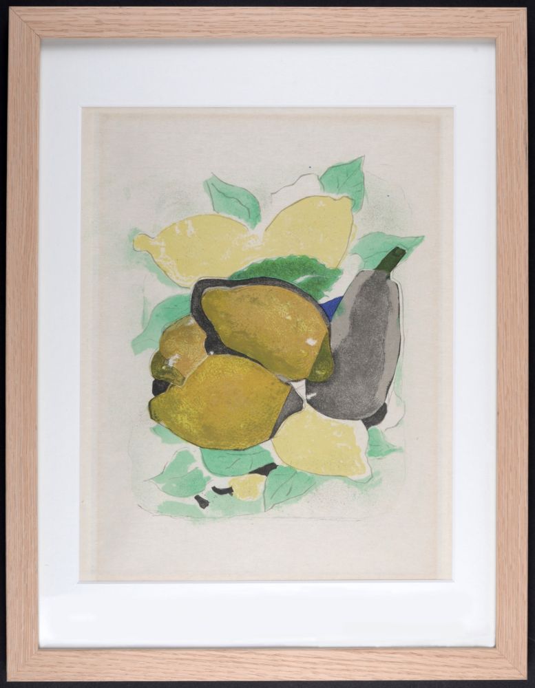 リトグラフ Braque - Les Citrons, 1963 - Framed