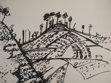 リトグラフ Pignon - Les collines de Vallauris
