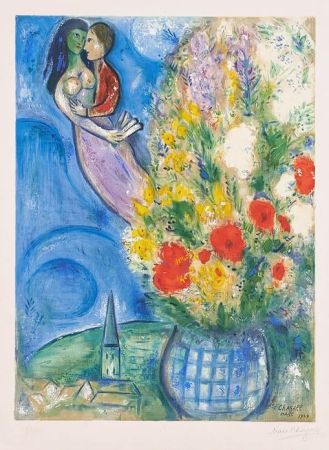 リトグラフ Chagall - Les Coquelicots (Red Poppies)