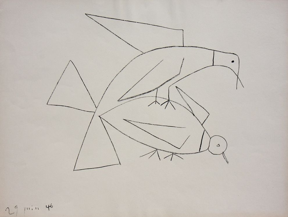 リトグラフ Picasso - Les Deux Tourterelles II (B. 406) 