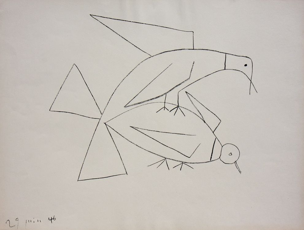 リトグラフ Picasso - Les Deux Tourterelles II (B. 406) Two Turtle-doves