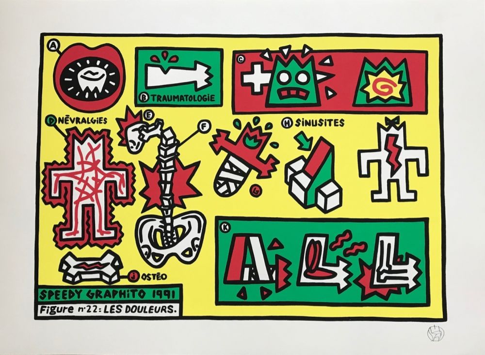 シルクスクリーン Speedy Graphito - Les Douleurs. Prix Spécial Etrennes