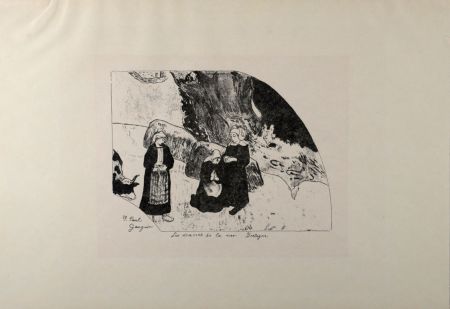 リトグラフ Gauguin - Les drames de la mer Bretagne, 1889 - Very scarce!