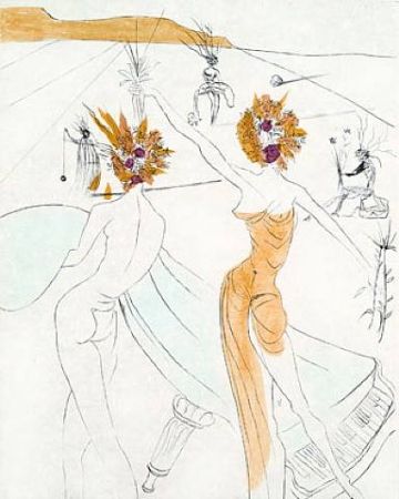 彫版 Dali - Les femmes-fleurs au piano (Flower-women at the piano)