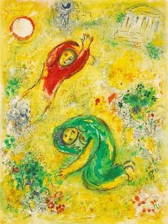 リトグラフ Chagall - Les fleurs saccagées
