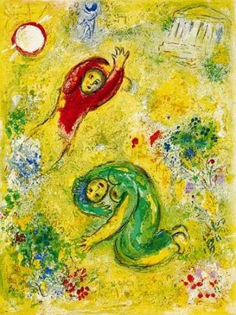 リトグラフ Chagall - Les fleurs saccagées