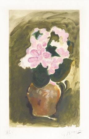 エッチングと　アクチアント Braque - Les Fleurs Violets (Purple Flowers), c. 1960