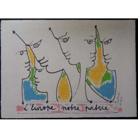 リトグラフ Cocteau - Les fondateurs de l'Europe