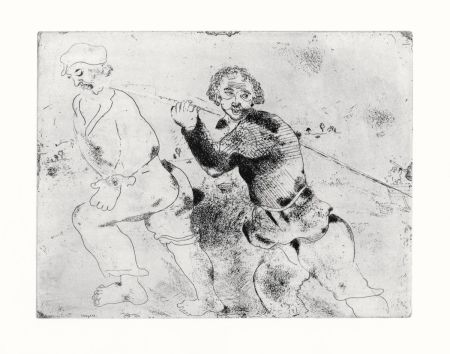 エッチング Chagall - Les Haleurs