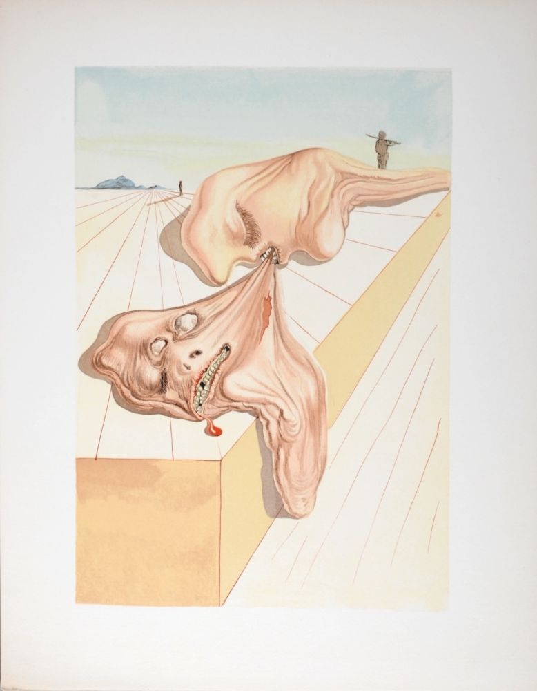 リトグラフ Dali - Les hommes qui s'entre-dévorent