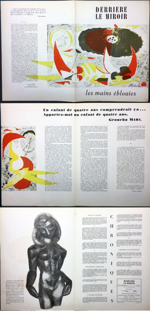 挿絵入り本 Alechinsky - LES MAINS ÉBLOUIES. (Derrière le Miroir n° 32. Octobre 1950)