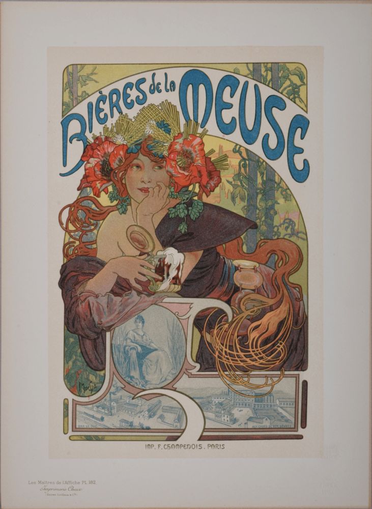 リトグラフ Mucha - Les Maîtres de l'Affiche : Bières de la Meuse, 1899