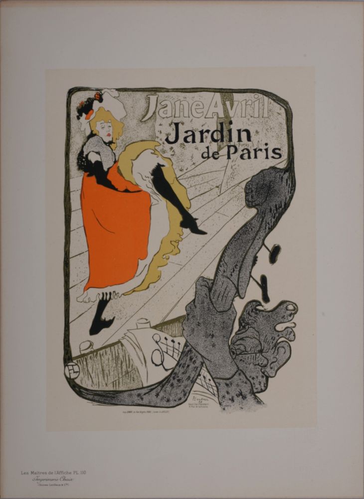 リトグラフ Toulouse-Lautrec - Les Maîtres de l'Affiche : Jane Avril, 1898 - PL. #110.