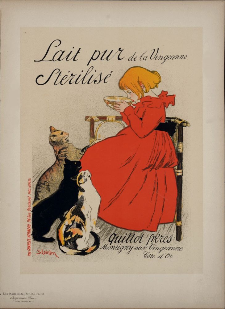 リトグラフ Steinlen - Les Maîtres de l'Affiche : Lait Pur Stérilisé de la Vingeanne, 1897
