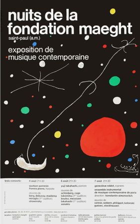 掲示 Miró - LES NUITS DE LA FONDATION MAEGHT (1967). Affiche originale