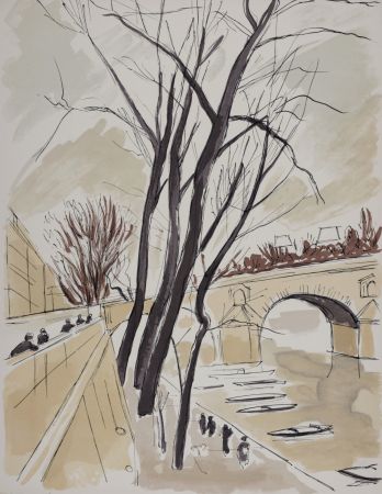 リトグラフ Dunoyer De Segonzac - Les Quais de Paris, 1962