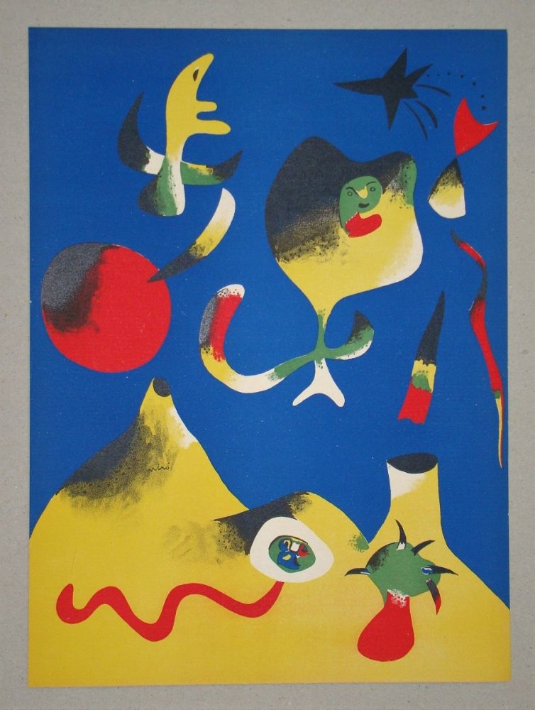 リトグラフ Miró (After) - Les quatre éléments - Air