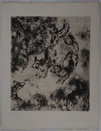 彫版 Chagall - Les renards (Le renard ayant la queue coupée)