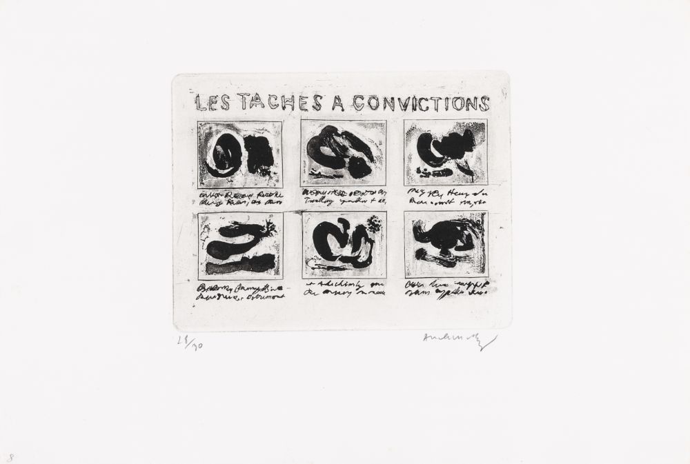 エッチング Alechinsky - Les taches à convictions