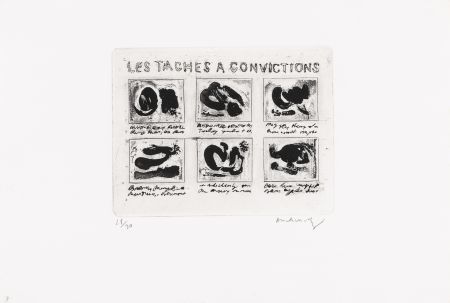 エッチング Alechinsky - Les taches à convictions